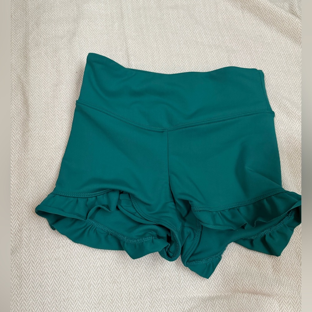 Green Tiger Friday double lined Shorts with Ruffle Hem